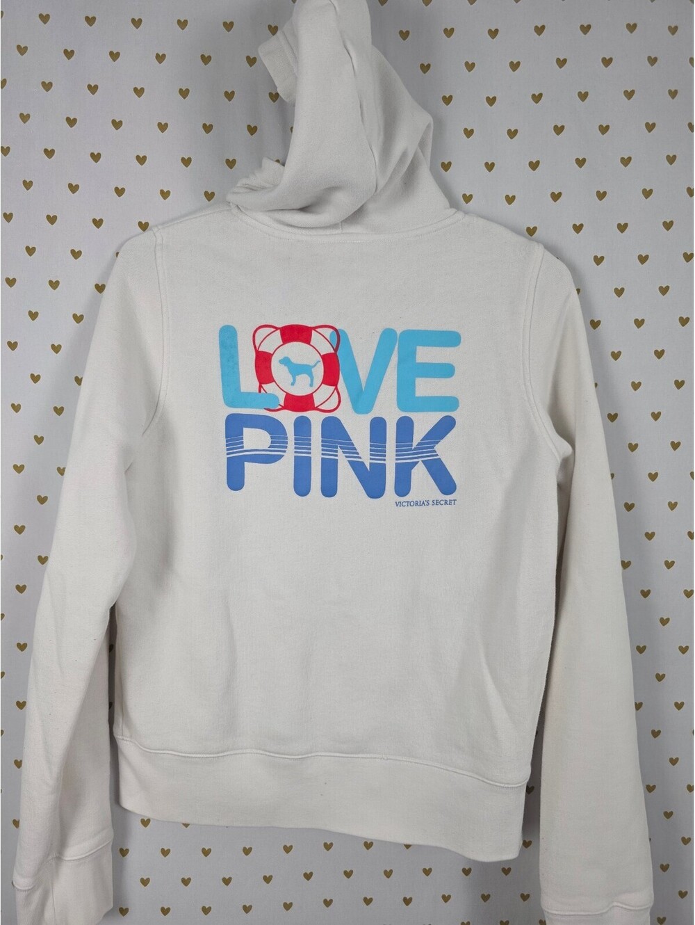 Victorias Secret Pink Vintage HTF LIFEGUARD Full Zip Hoodie Jacket MEDIUM